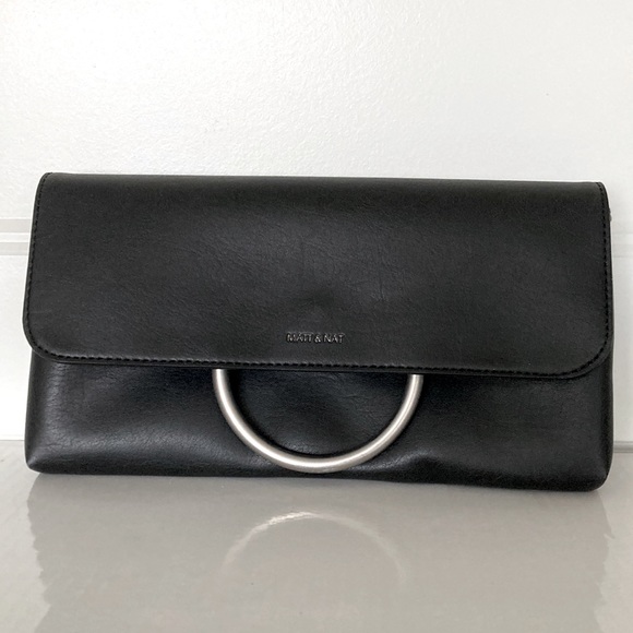 Matt & Nat Silver Hoop Clutch Bag - Picture 1 of 8